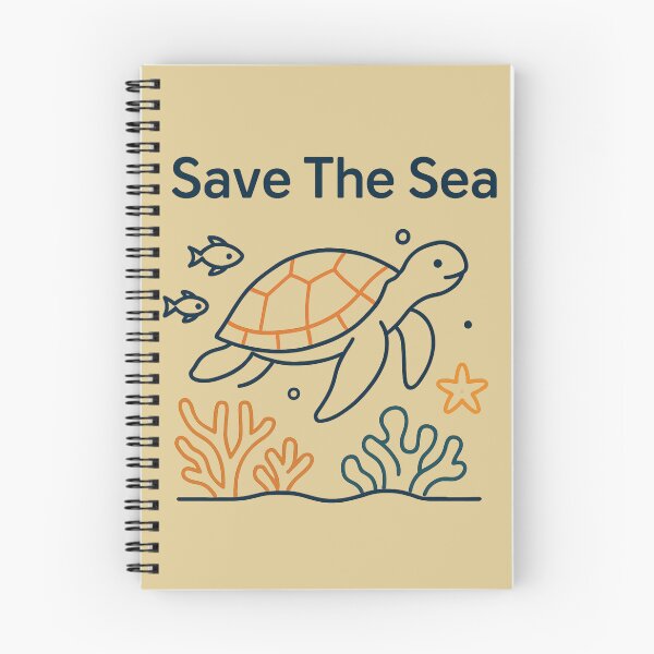Item preview, Save The Sea - Minimal Ocean Turtle Line Art designed and sold by KiraChie.