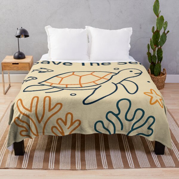 Item preview, Save The Sea - Minimal Ocean Turtle Line Art designed and sold by KiraChie.