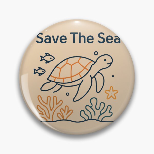 Item preview, Save The Sea - Minimal Ocean Turtle Line Art designed and sold by KiraChie.