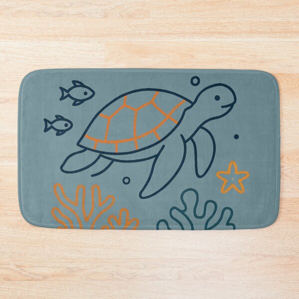Item preview, Save The Sea - Minimal Ocean Turtle Line Art designed and sold by KiraChie.