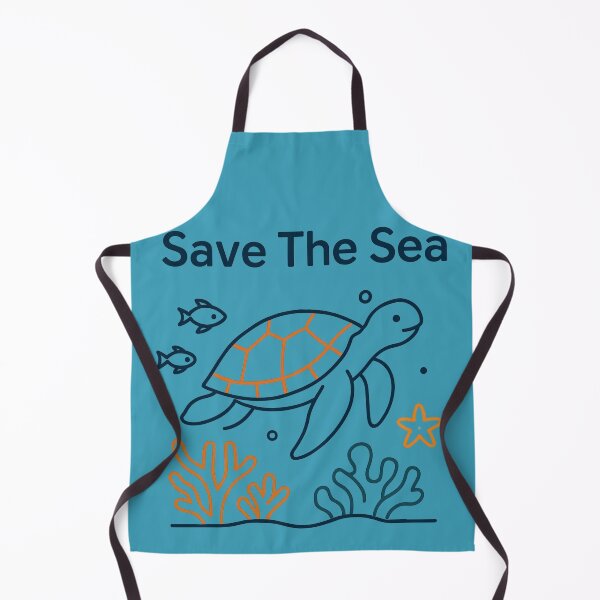 Item preview, Save The Sea - Minimal Ocean Turtle Line Art designed and sold by KiraChie.