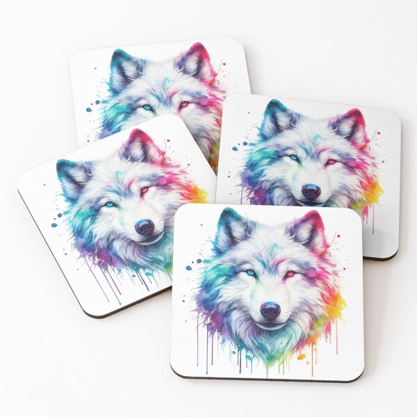 Item preview, Wolf in a beautiful rainbow design designed and sold by NMB-ART-Design.