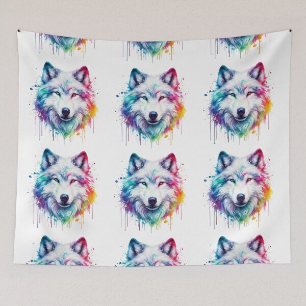 Item preview, Wolf in a beautiful rainbow design designed and sold by NMB-ART-Design.