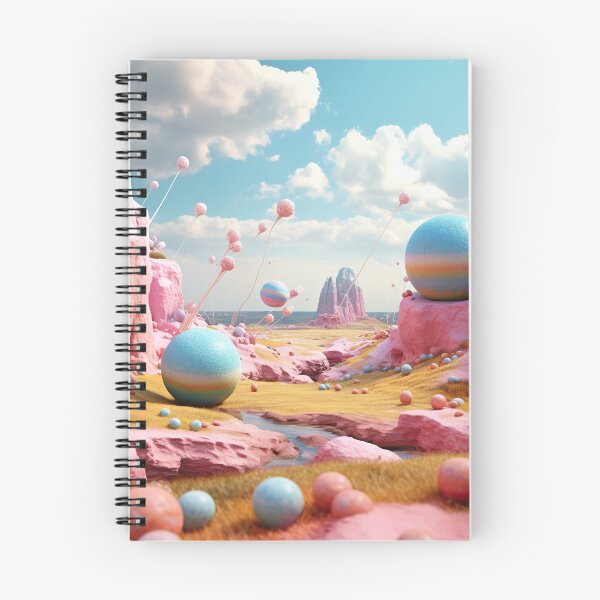 Artikelvorschau, Fantasy Candy Landscape – Surreale Pastellwelt mit Kugeln und rosa Felsen entworfen und verkauft von StudioDina.