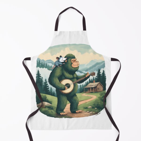 Item preview, Cute Possum Riding Bigfoot Playing Banjo – Pastel Appalachian Cryptid Design designed and sold by JonHale.