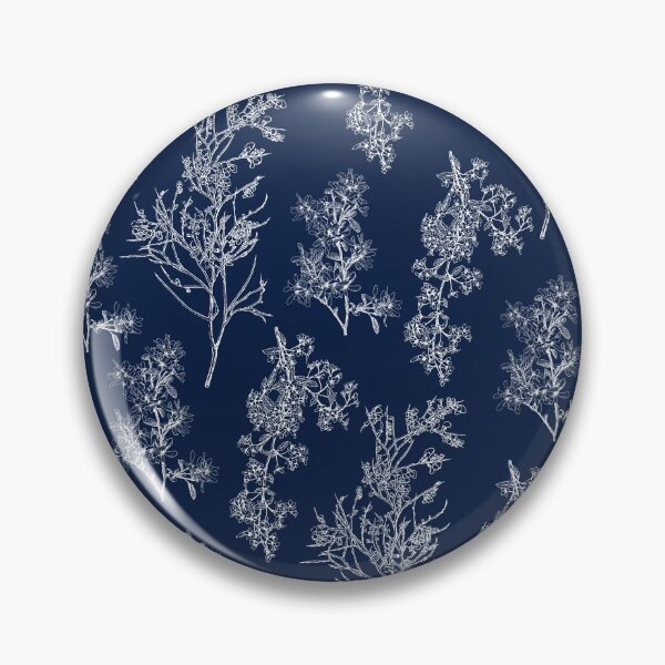 Item preview, Botanical Cottage Floral Pattern in Nautical Navy Blue and White designed and sold by kierkegaard.