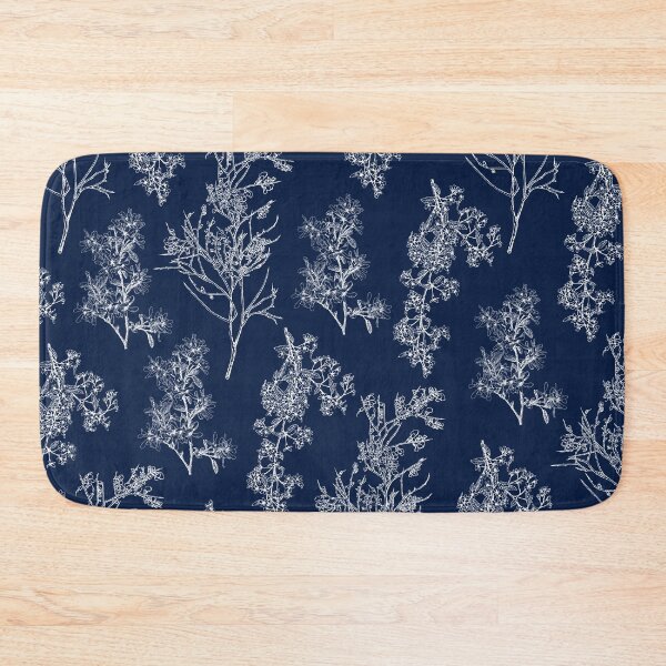 Item preview, Botanical Cottage Floral Pattern in Nautical Navy Blue and White designed and sold by kierkegaard.