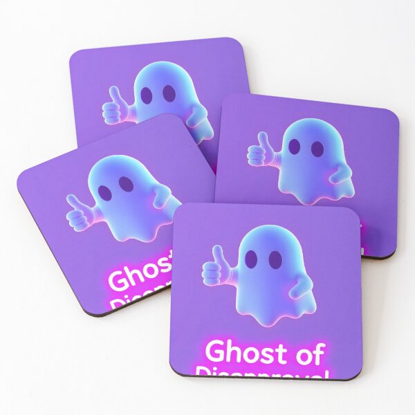 Item preview, "Ghost of Disapproval" Funny 3D Ghost with Thumbs Down in Vaporwave Style designed and sold by Jayara [Born To Reign].