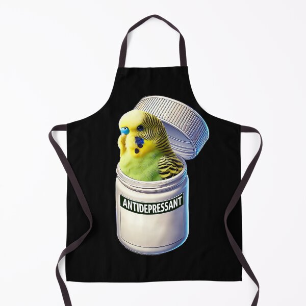 Item preview, Funny Antidepressant Green Budgerigar Parakeet Parrot Lover Meme designed and sold by Kimberley King Art King Art.