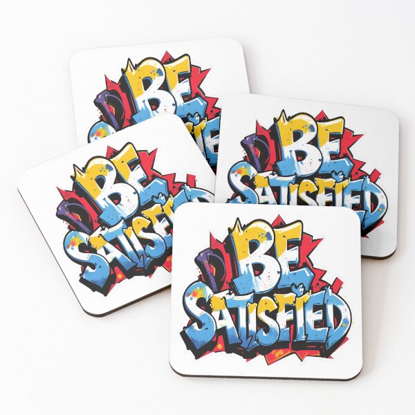 Artikelvorschau, Be Satisfied Graffiti Art, mutiges, motivierendes Design im urbanen Streetstyle für Bekleidung und Aufkleber entworfen und verkauft von PICTOBUDDY73.