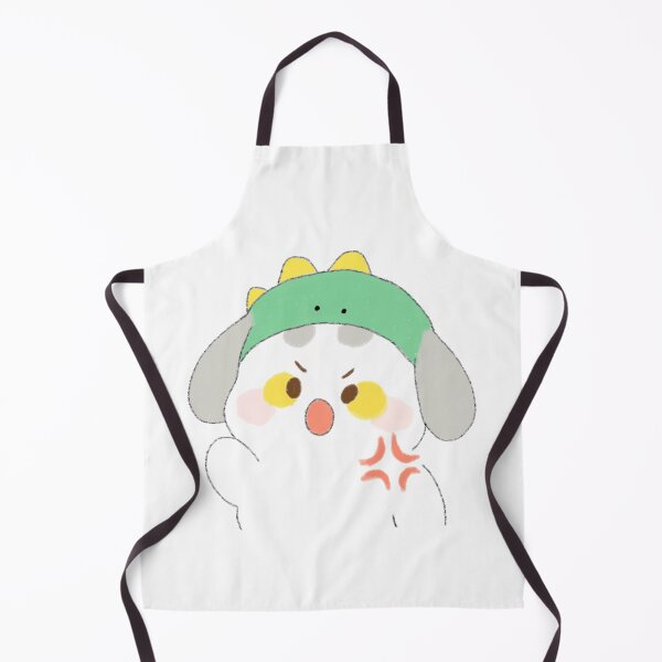 Item preview, Poonew the Angry Chubby White Dog in Dinosaur Hat | Funny Cute Dog Art designed and sold by Neiomi.