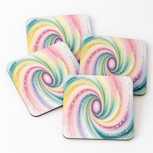 Item preview, Abstract Swirling Whirlpool Pink, Green, Yellow, Lilac designed and sold by SilentSpirits.