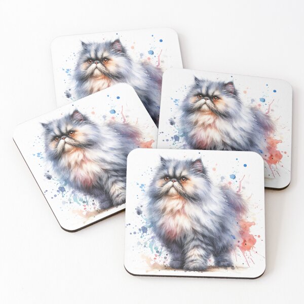 Item preview, Watercolor Persian Cat Portrait designed and sold by paulrommer.