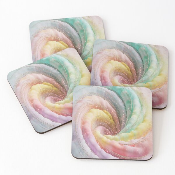 Item preview, Abstract Dreamy Swirling Whirlpool Pink, Green, Yellow, Lilac  designed and sold by SilentSpirits.