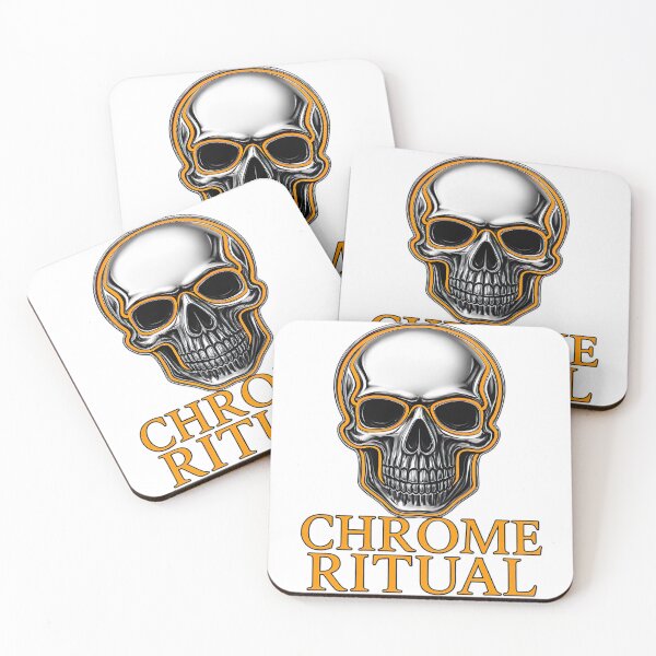 Item preview, Chrome-plated skull – CHROME RITUAL designed and sold by PixelPrisma.