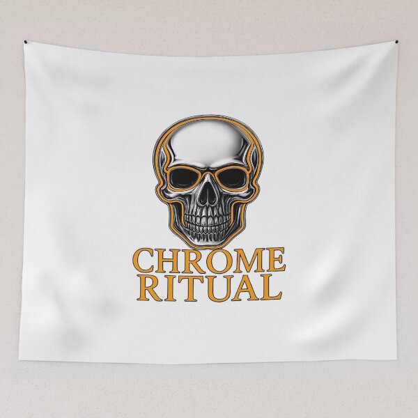 Item preview, Chrome-plated skull – CHROME RITUAL designed and sold by PixelPrisma.