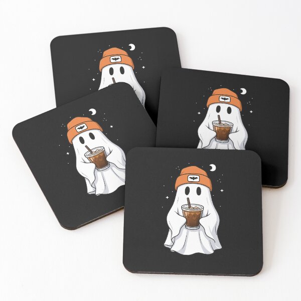Item preview, Ghost Iced Coffee Lover Halloween Beenie Hat Boys Girls designed and sold by rafaeltto.
