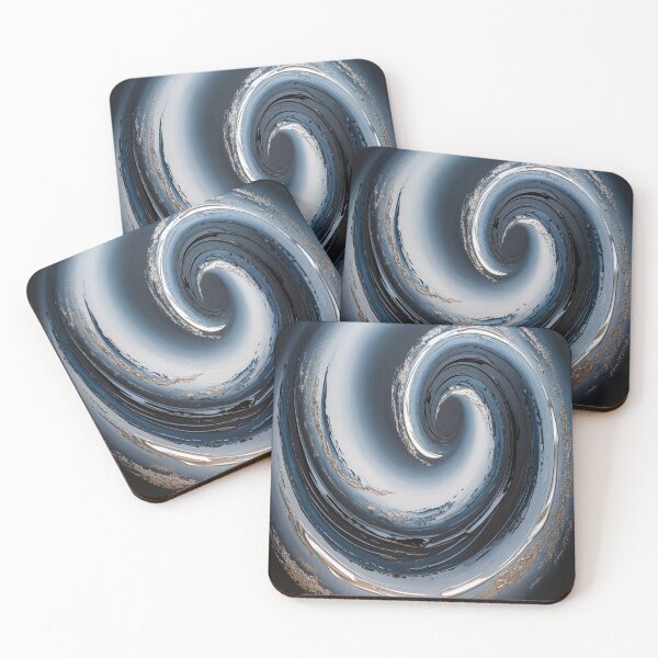Item preview, Abstract Monochrome Whirlpool Grey, White, Black, Silver designed and sold by SilentSpirits.