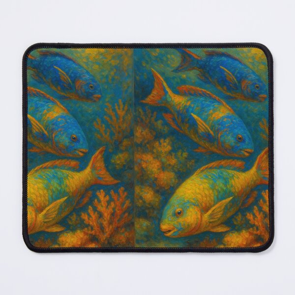 Item preview, Rainbow Parrotfish Group Over Reef designed and sold by DamioPolArt.