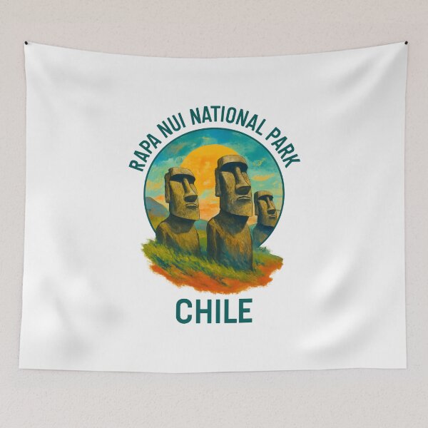 Item preview, Rapa Nui National Park - Easter Island Moai Statues, Chile Travel Art designed and sold by inkNext.