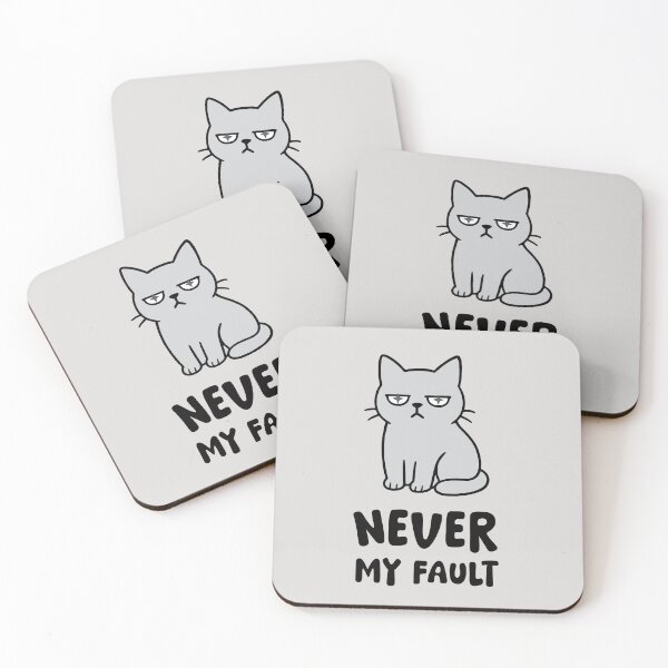 Item preview, Grey Grumpy Cat  - Never My Fault designed and sold by LifeParody.
