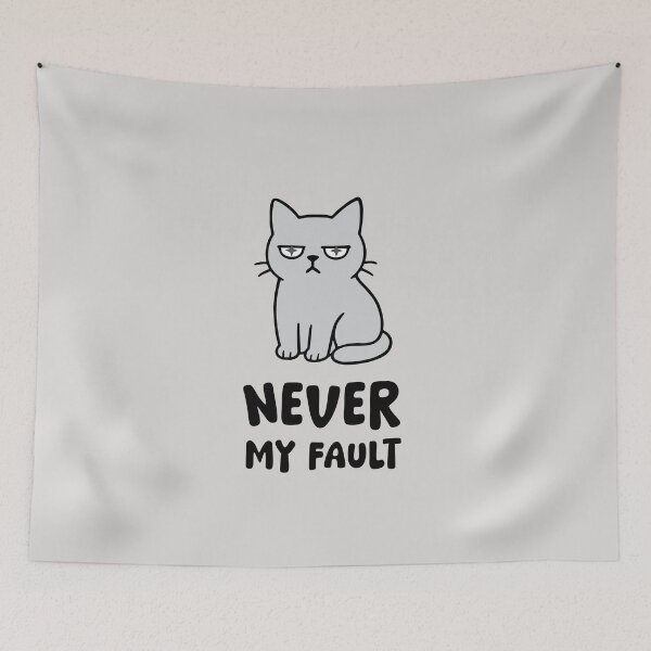 Item preview, Grey Grumpy Cat  - Never My Fault designed and sold by LifeParody.