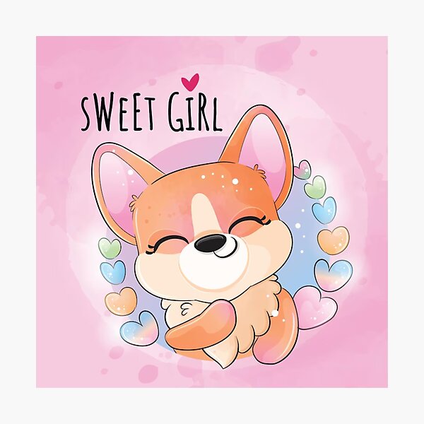 Item preview, Autocollant classique fille animal chibi designed and sold by anandsiva2703.