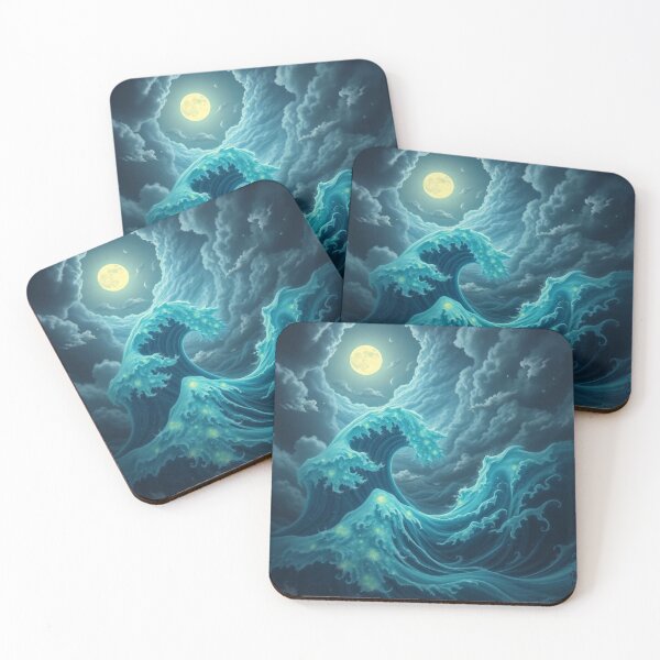 Item preview, Bioluminescent Fantasy Wave Under Moonlight designed and sold by zatum.