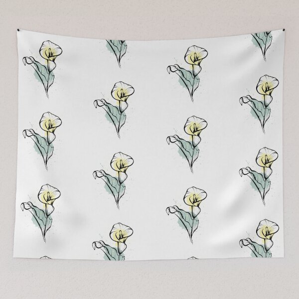 Item preview, Minimalist botanical art print with the colored spots background designed and sold by JuKoArt.