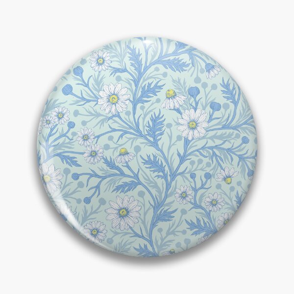 Item preview, Daisies in white and blue on sea glass designed and sold by Katerina Mitkova Kirilova.
