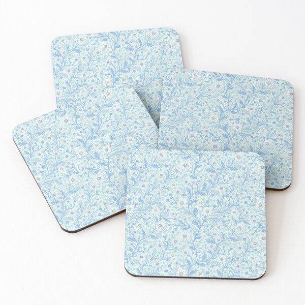 Item preview, Daisies in white and blue on sea glass designed and sold by Katerina Mitkova Kirilova.