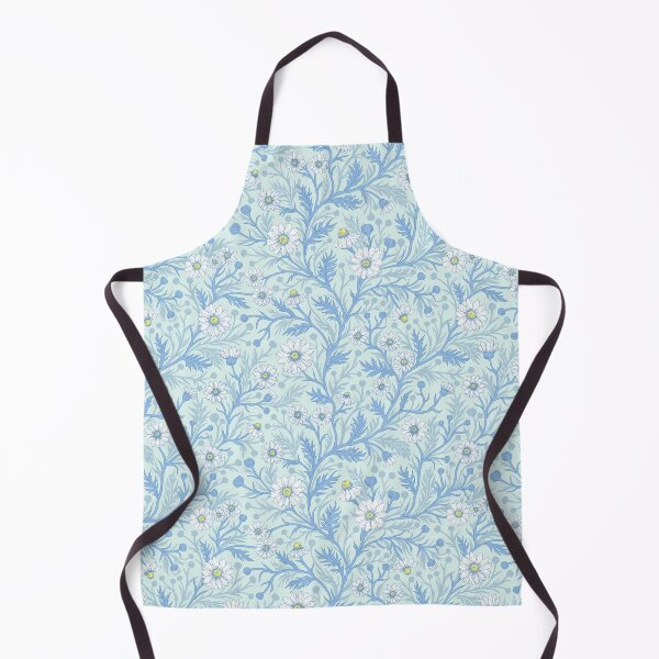 Item preview, Daisies in white and blue on sea glass designed and sold by Katerina Mitkova Kirilova.