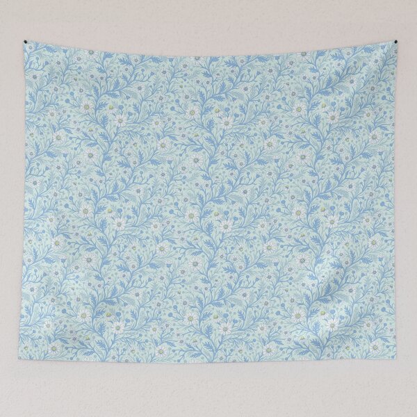 Item preview, Daisies in white and blue on sea glass designed and sold by Katerina Mitkova Kirilova.
