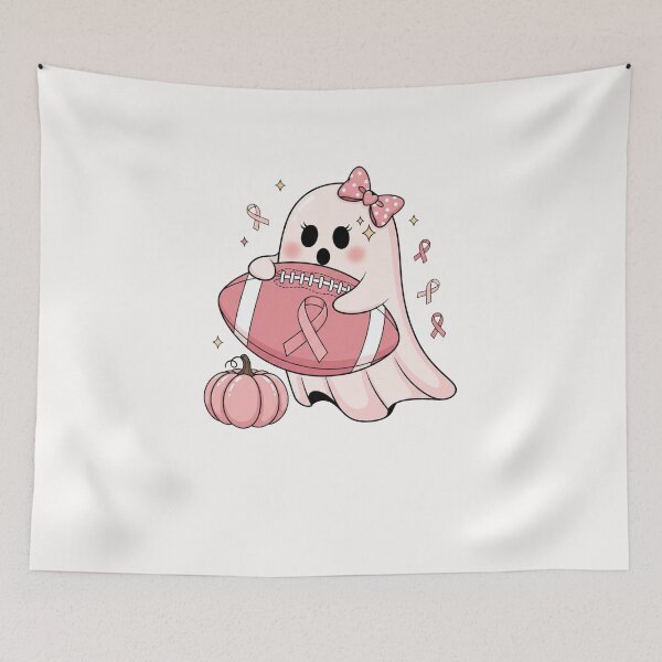 Item preview, Boo Tackles Cancer – Cute Pink Ghost Football Awareness designed and sold by cawtoon.