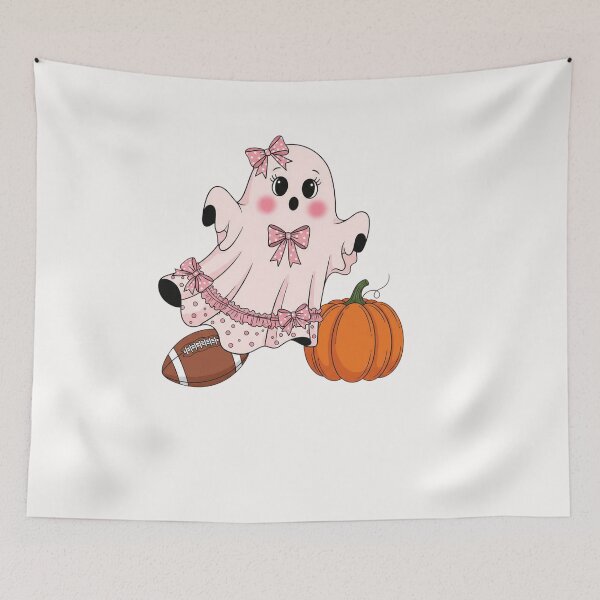 Item preview, Boo-tiful Game Day – Cute Ghost Halloween Football designed and sold by cawtoon.