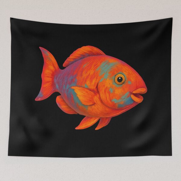 Item preview, Orange Green Parrotfish - Cute designed and sold by DamioPolArt.