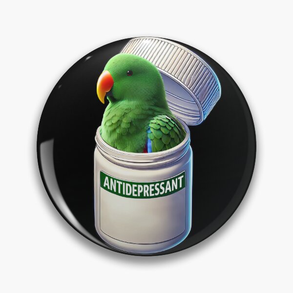 Item preview, Funny Antidepressant Green Eclectus Parrot Lover Meme designed and sold by Kimberley King Art  King Art.