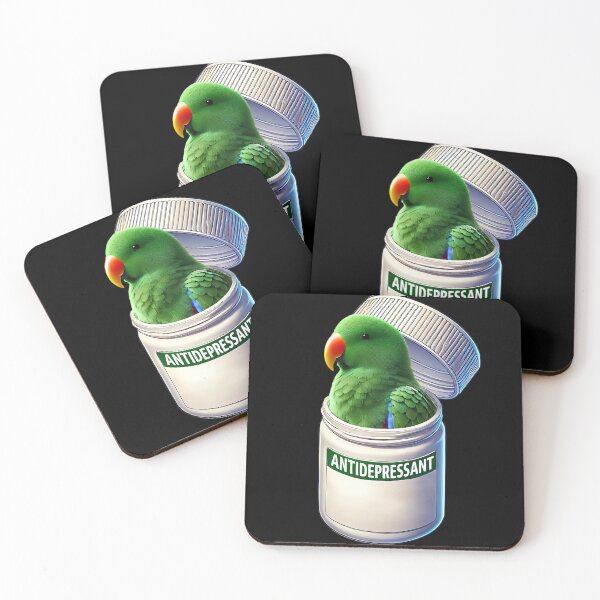 Item preview, Funny Antidepressant Green Eclectus Parrot Lover Meme designed and sold by Kimberley King Art  King Art.