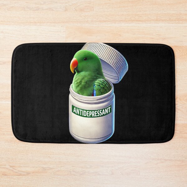 Item preview, Funny Antidepressant Green Eclectus Parrot Lover Meme designed and sold by Kimberley King Art  King Art.