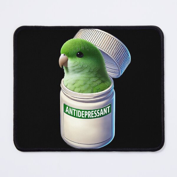 Item preview, Funny Antidepressant Green Parrotlet Parrot Lover Meme designed and sold by Kimberley King Art  King Art.