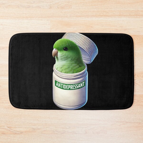 Item preview, Funny Antidepressant Green Parrotlet Parrot Lover Meme designed and sold by Kimberley King Art  King Art.