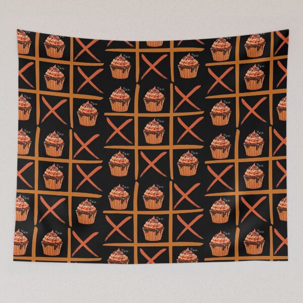 Item preview,  Cute Halloween  Tic Tac Toe Game, halloween cake,  pumpkin cake, pumpkin muffin, designed and sold by KolorellaS.