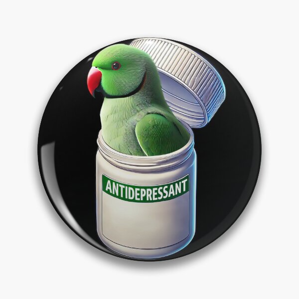 Item preview, Funny Antidepressant Green Ringneck Parakeet Parrot Lover Meme designed and sold by Kimberley King Art  King Art.