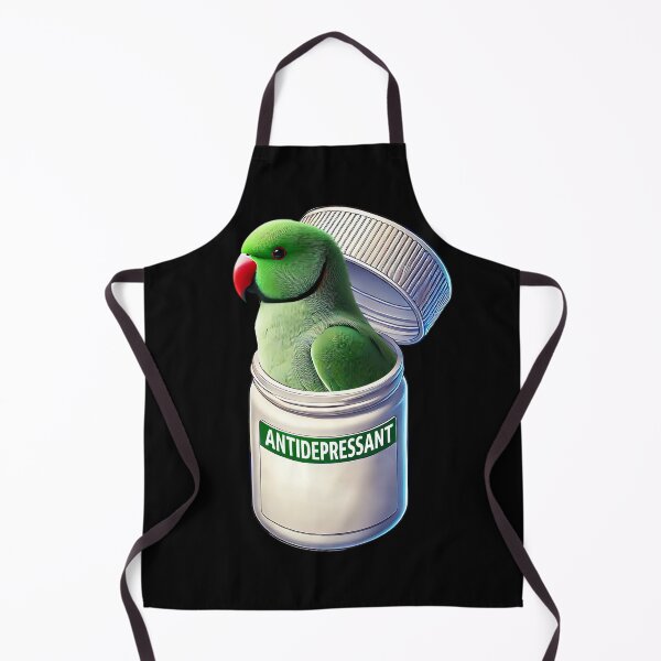 Item preview, Funny Antidepressant Green Ringneck Parakeet Parrot Lover Meme designed and sold by Kimberley King Art King Art.