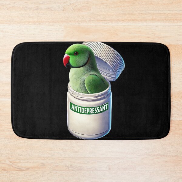 Item preview, Funny Antidepressant Green Ringneck Parakeet Parrot Lover Meme designed and sold by Kimberley King Art  King Art.