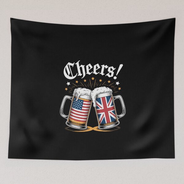 Item preview, British American Flag Beer Drinking Joke designed and sold by DeadlockCrew.