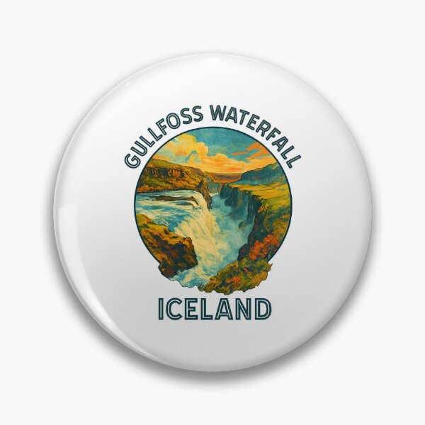 Artikelvorschau, Gullfoss Wasserfall Island – Nordic Nature Travel Art entworfen und verkauft von inkNext.