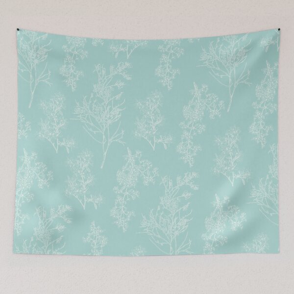 Item preview, Botanical Cottage Floral Pattern in Pale Teal designed and sold by kierkegaard.