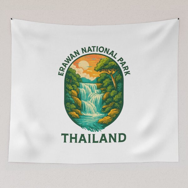 Item preview, Erawan National Park Waterfall – Thailand Nature Landscape designed and sold by inkNext.