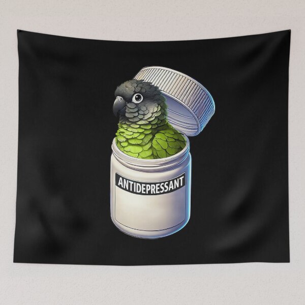 Item preview, Funny Antidepressant Nanday Dusky Conure Parrot Lover Meme designed and sold by Kimberley King Art  King Art.